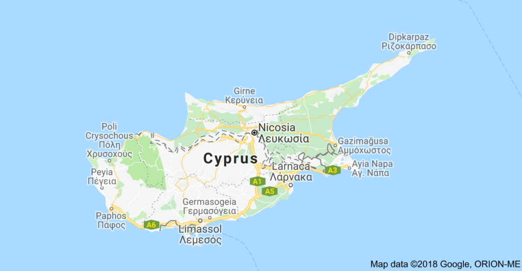 نقشه کشور قبرس